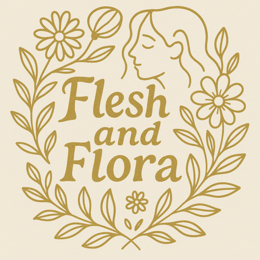 Flesh and Flora Botanicals logo – minimalist botanical emblem